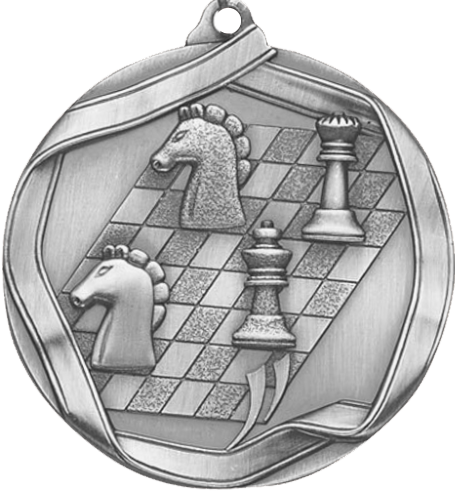 Silver Die Cast Chess Medal