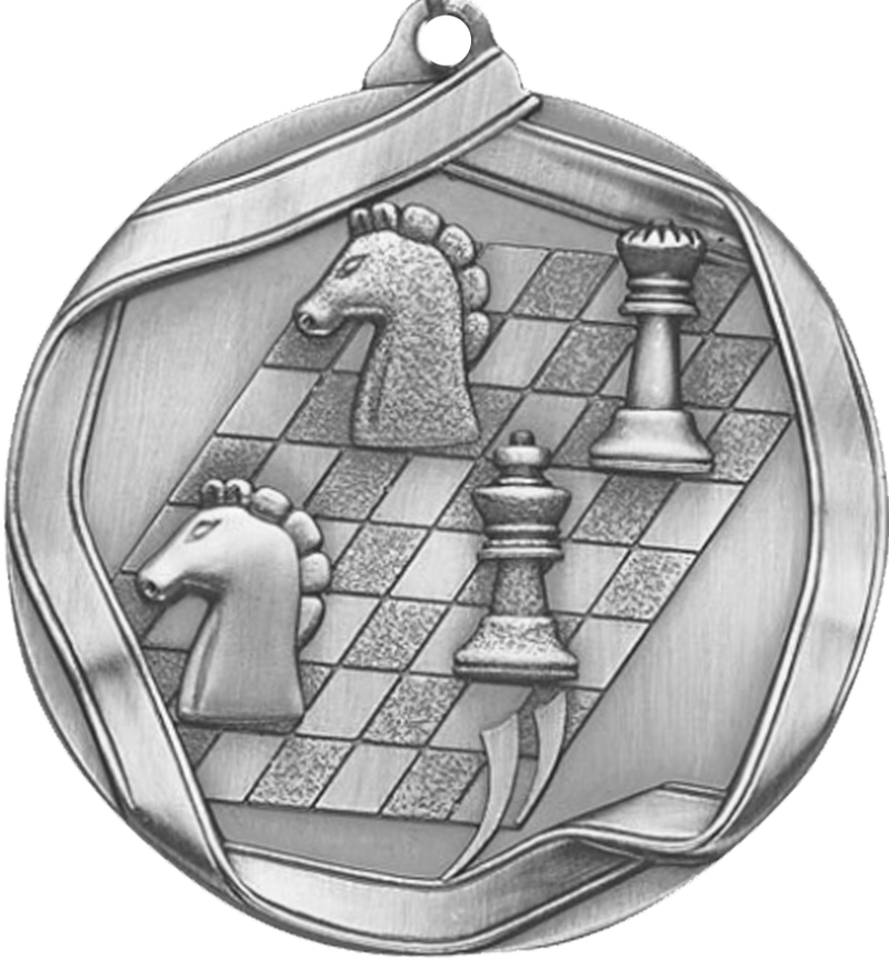 Silver Die Cast Chess Medal