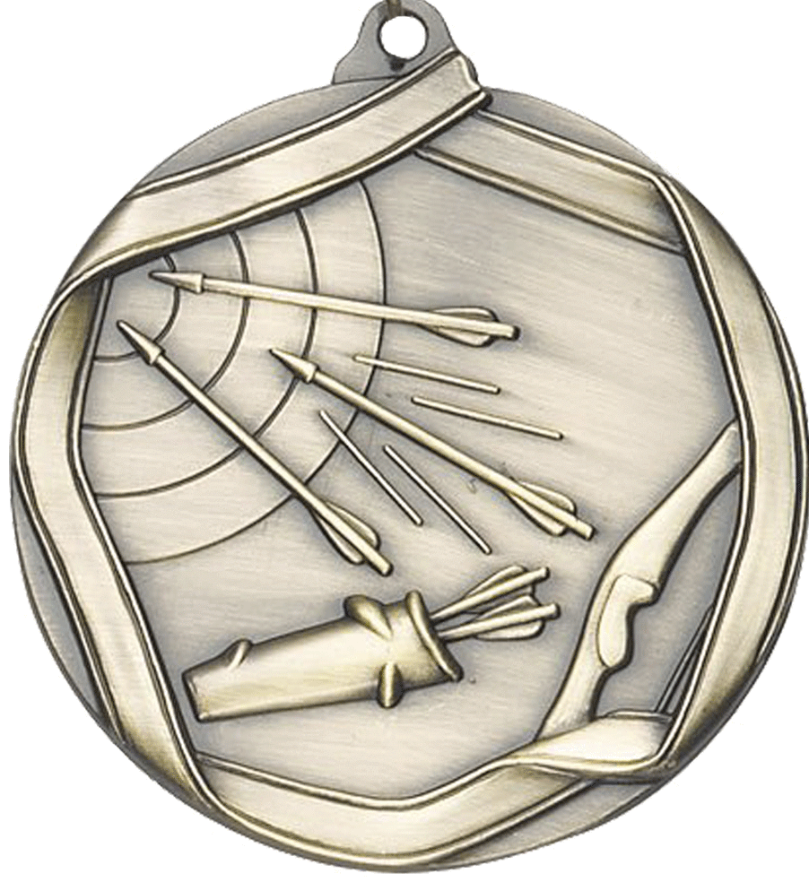 Gold Die Cast Archery Medal