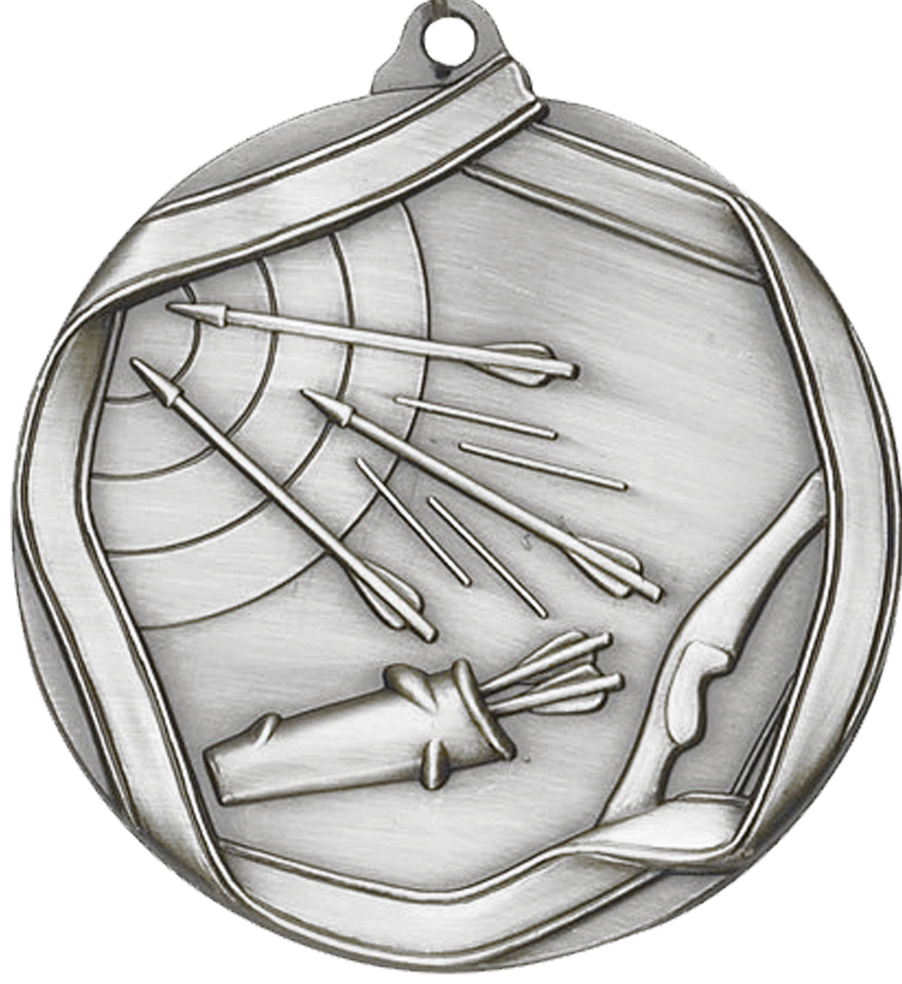 Silver Die Cast Archery Medal