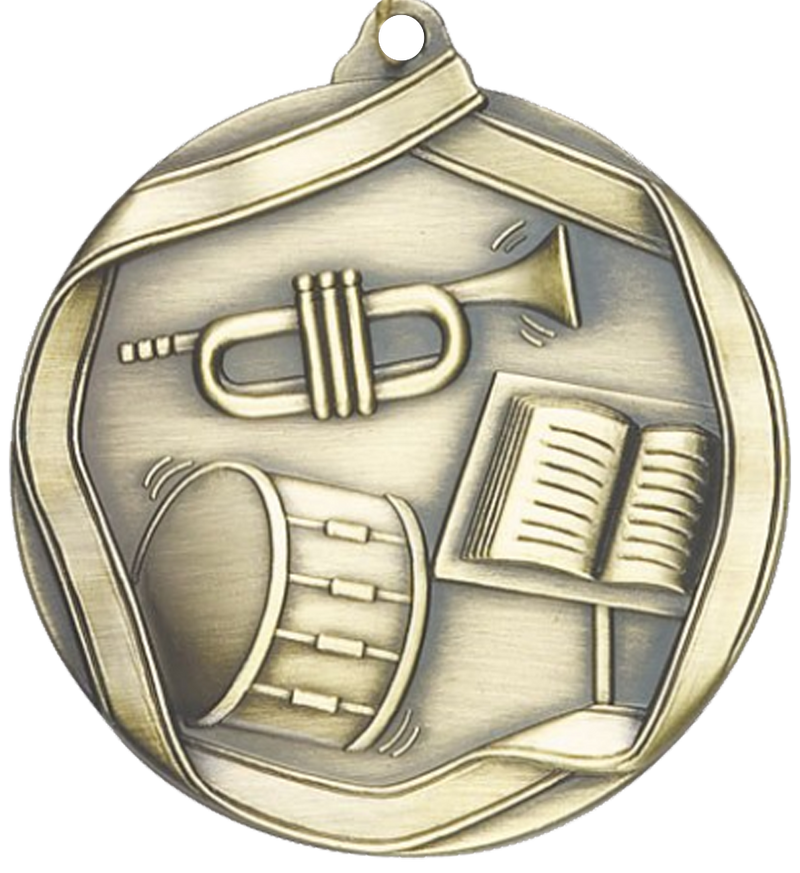 Gold Die Cast Band Medal
