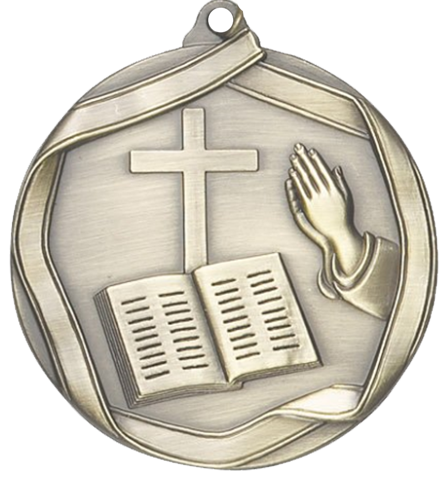 Gold Die Cast Religion Medal