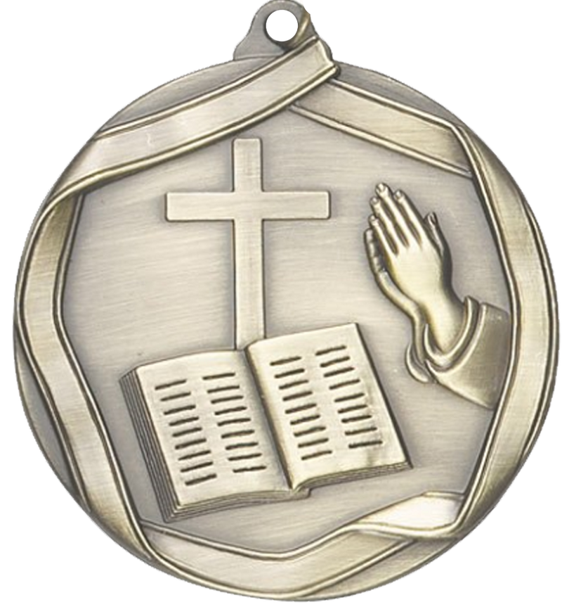 Gold Die Cast Religion Medal