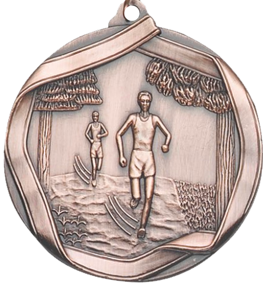 Bronze Die Cast Cross Country Medal