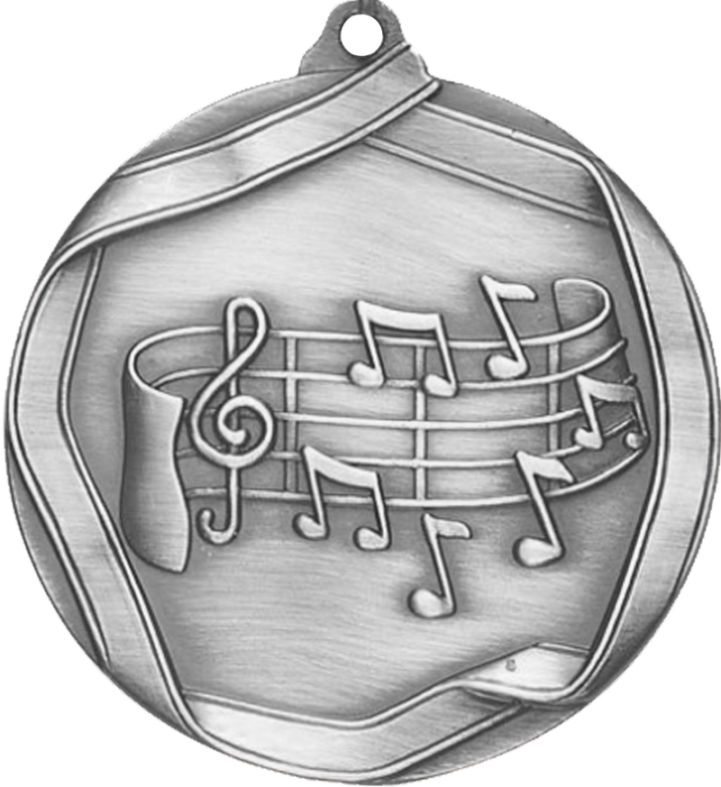Silver Die Cast Music Medal