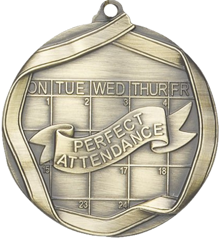 Gold Die Cast Attendance Medal