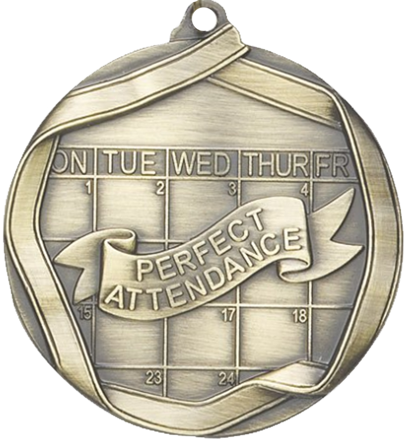 Gold Die Cast Attendance Medal