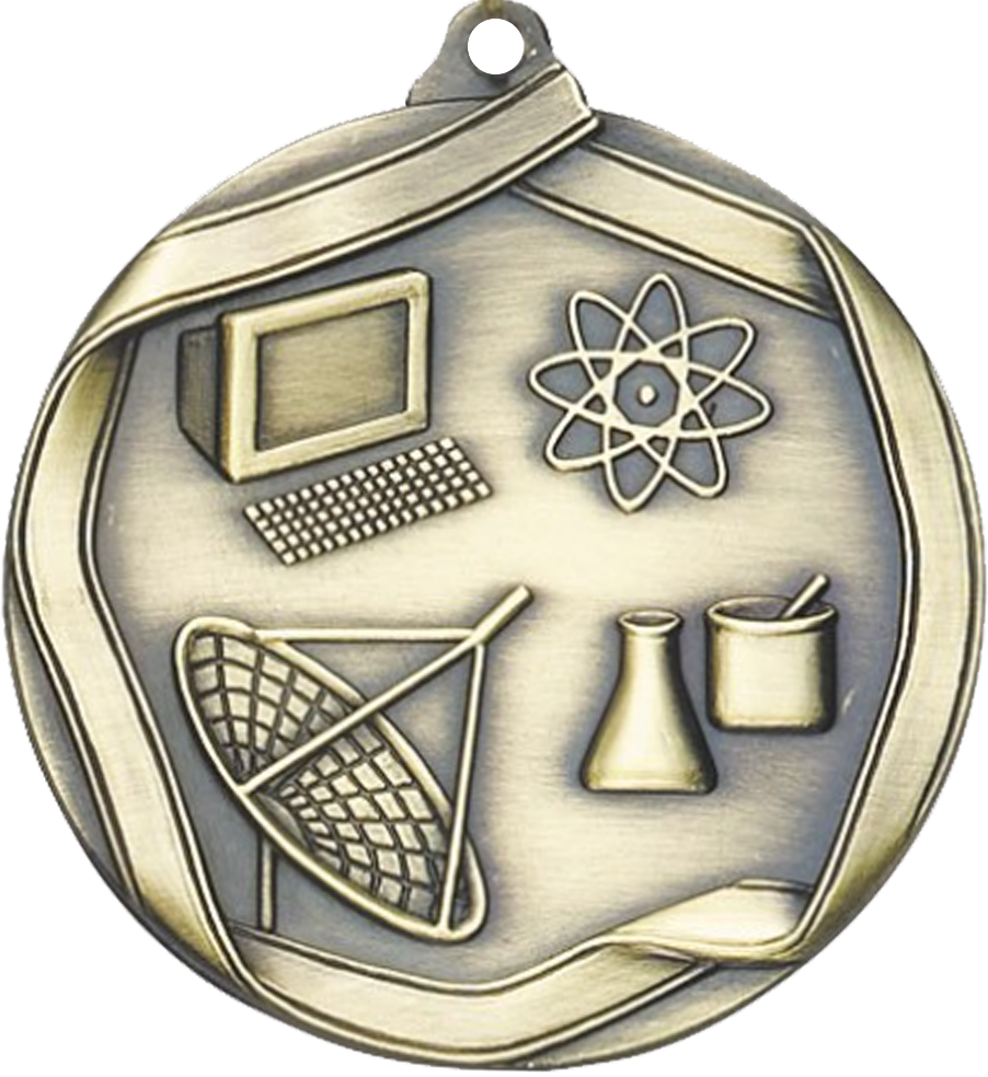 Gold Die Cast Science Medal