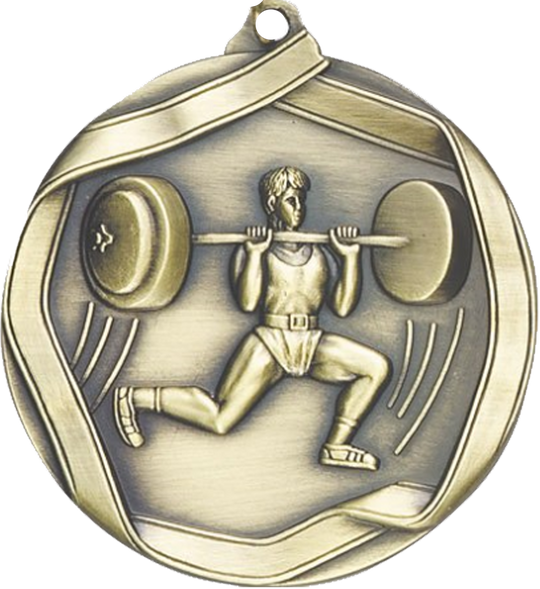 Die Cast Weightlifting Medal