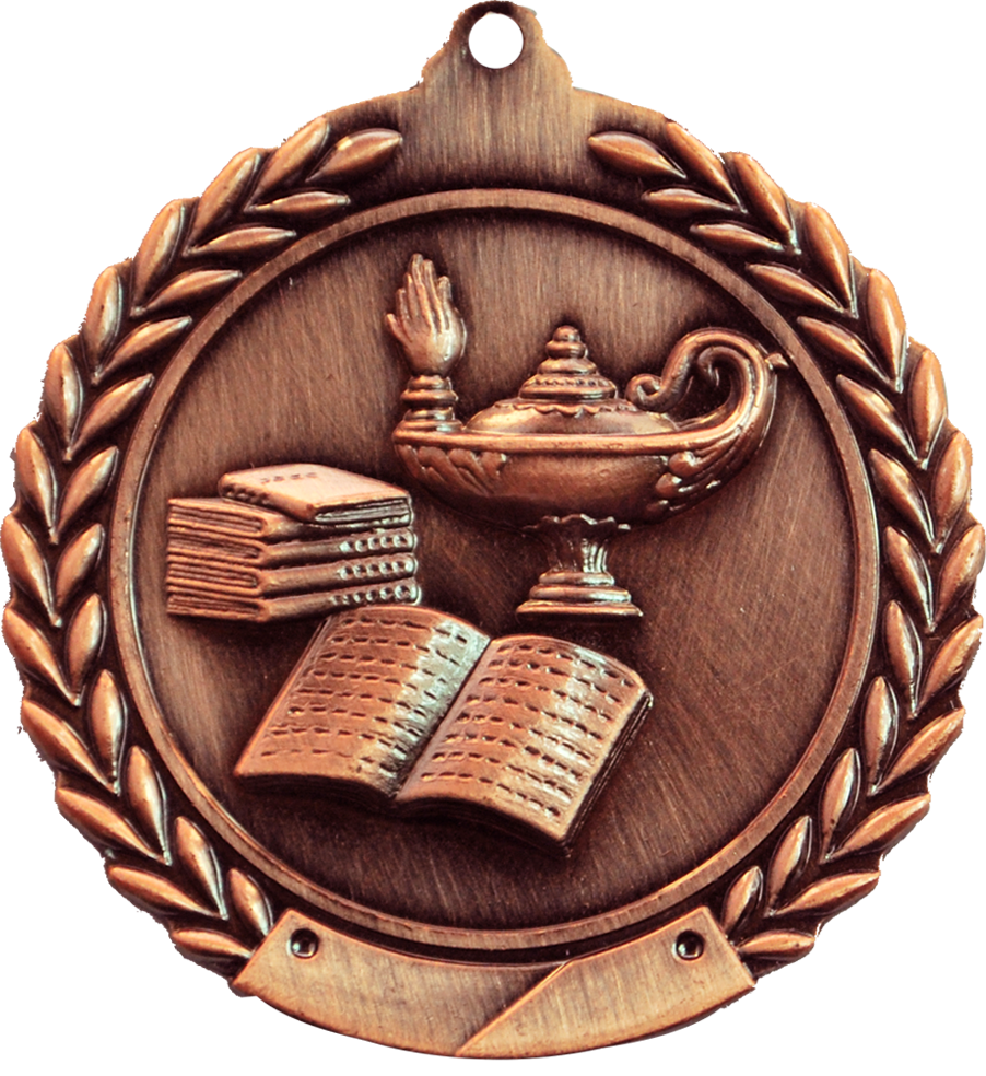 Bronze 2.75" Wreath Academic Medal