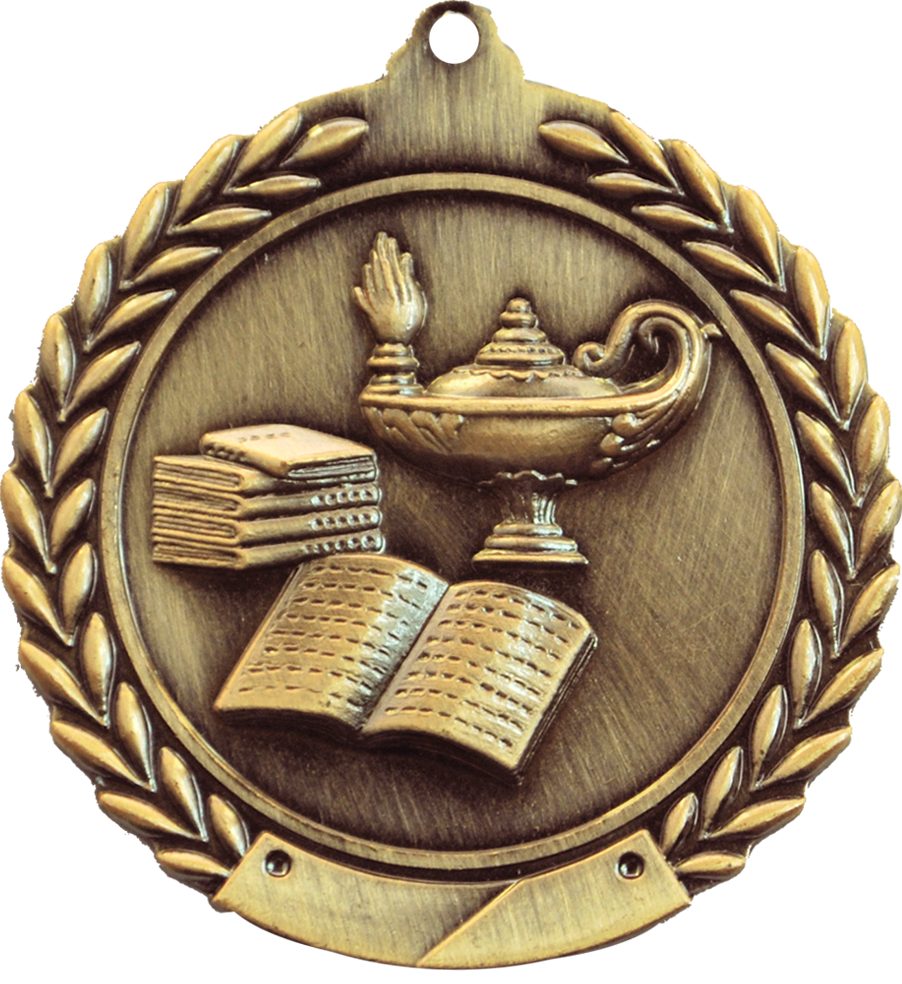 Gold 2.75" Wreath Academic Medal
