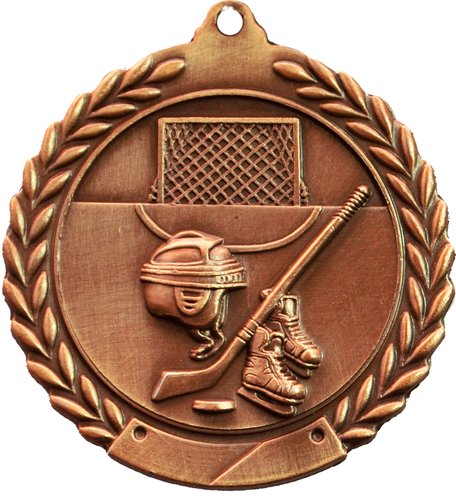 Bronze Cheap Wreath Hockey Medal
