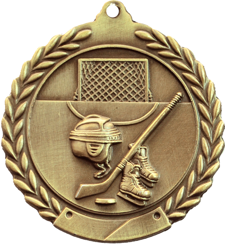 Gold Cheap Wreath Hockey Medal