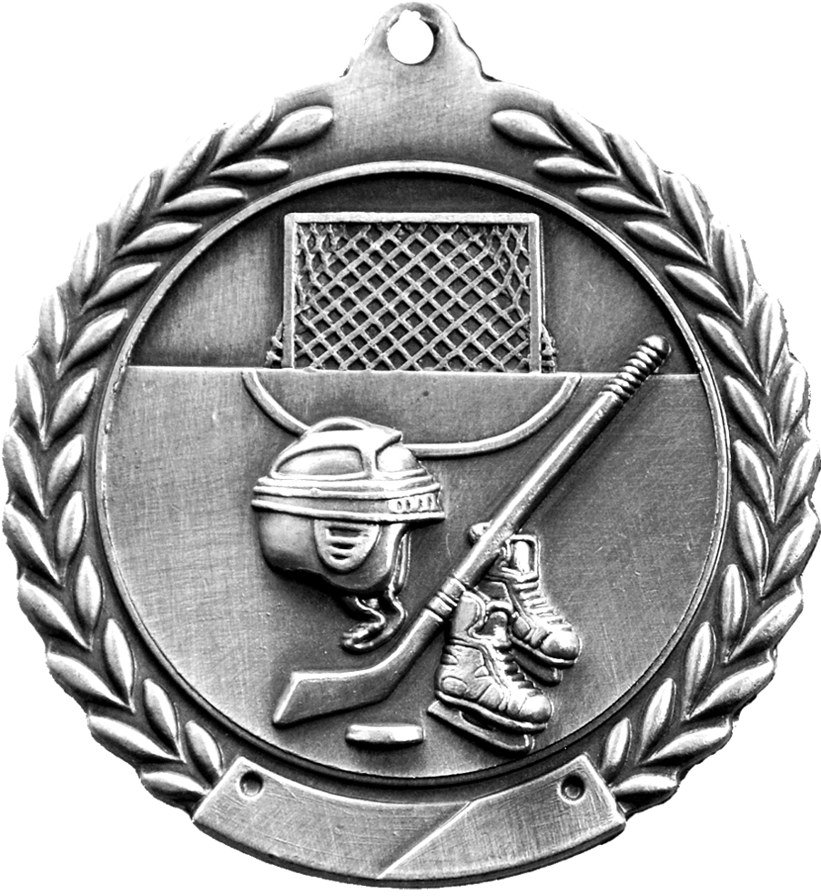 Silver Cheap Wreath Hockey Medal