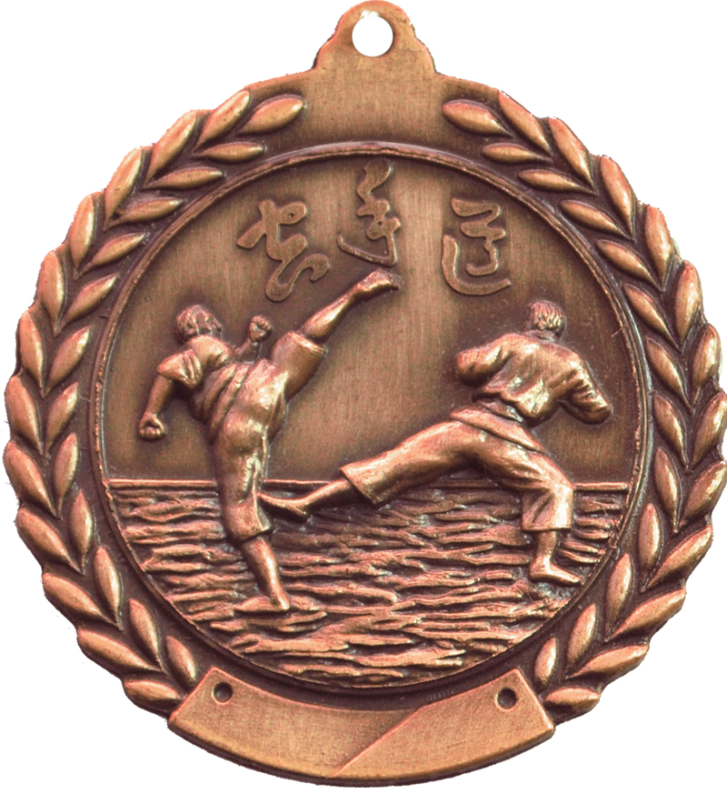 Bronze Cheap Wreath Karate Medal