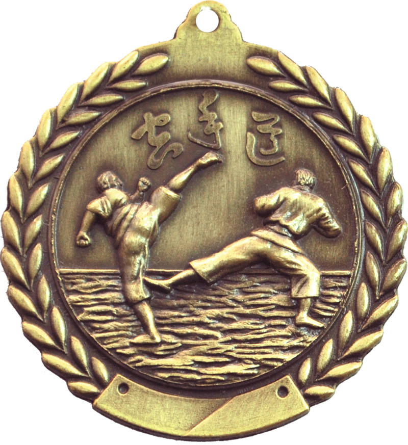 Gold Cheap Wreath Karate Medal