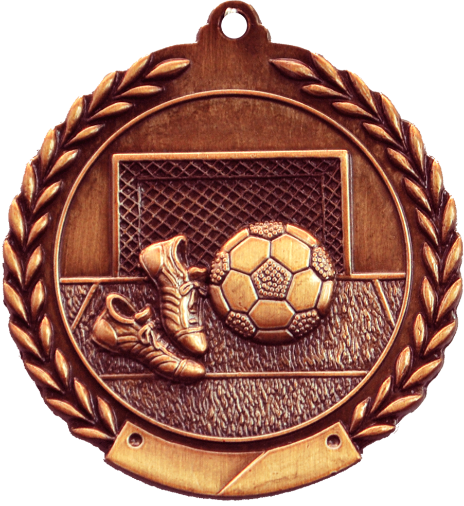 Bronze Cheap Wreath Soccer Medal