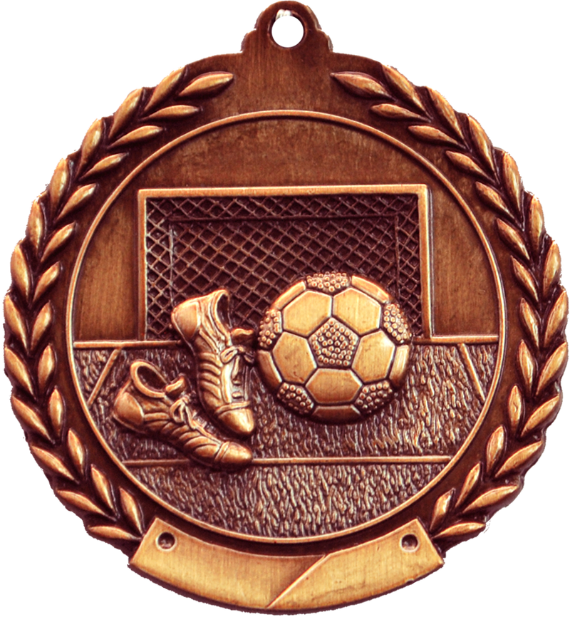 Bronze Cheap Wreath Soccer Medal