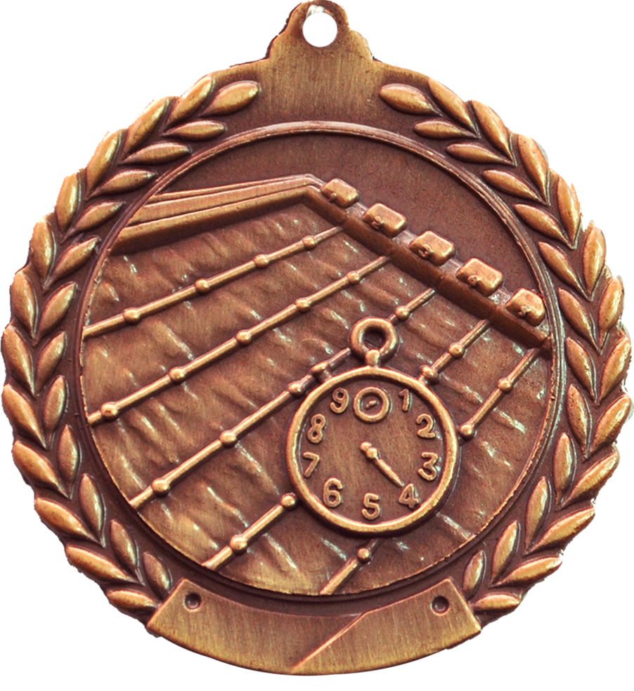 Bronze 2.75" Wreath Swimming Medal