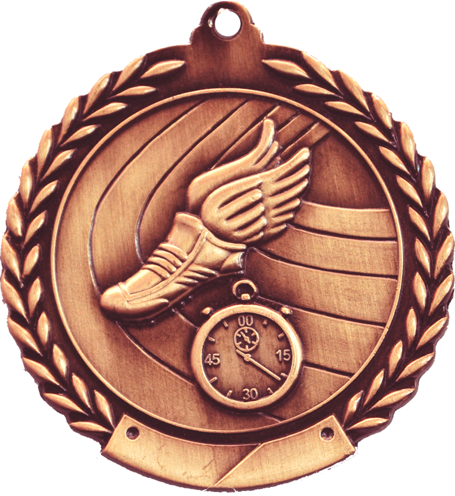 Bronze 2.75" Wreath Track Medal
