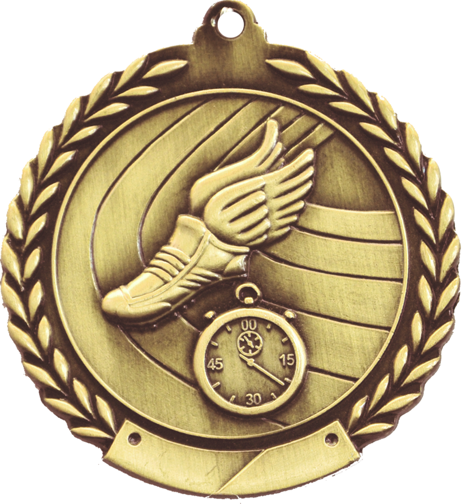 Gold 2.75" Wreath Track Medal
