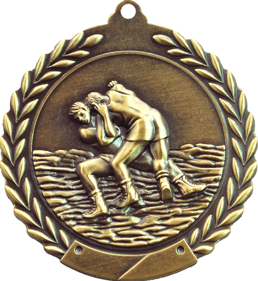 Gold Cheap Wreath Wrestling Medal