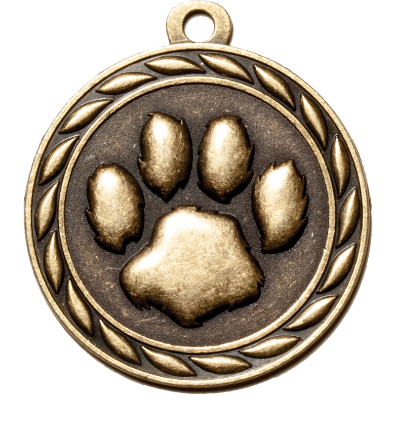 Gold Scholastic Mascot Medal