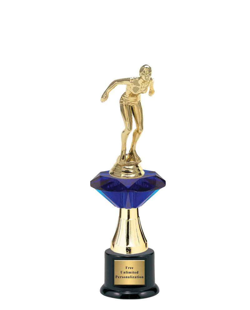 Medium Blue Jewel Riser Swim Trophy