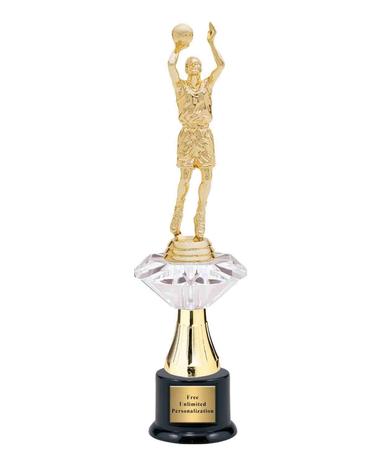 Medium Clear Jewel Riser Basketball Trophy