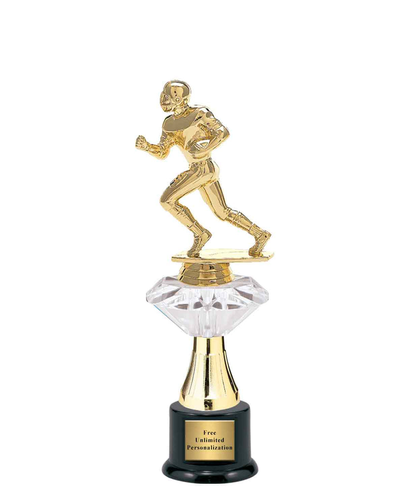 Medium Clear Jewel Riser Football Trophy