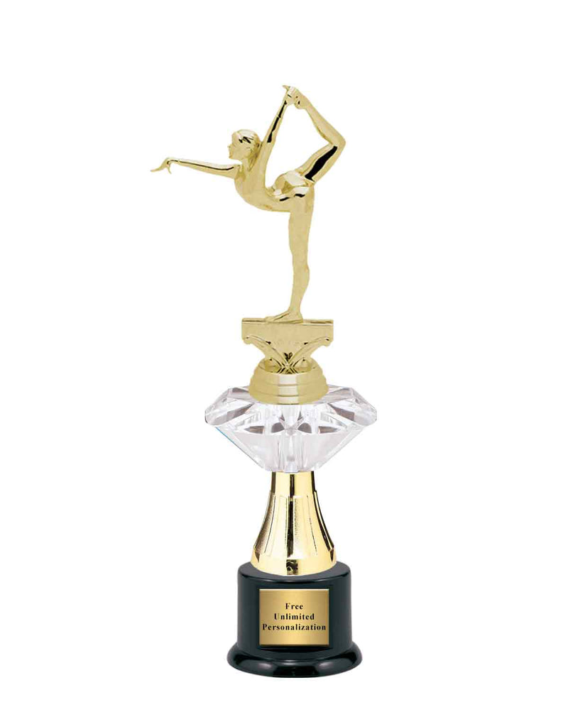 Medium Clear Jewel Riser Gymnastics Trophy