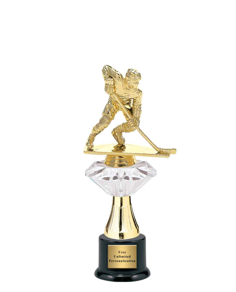 Medium Clear Jewel Riser Hockey Trophy
