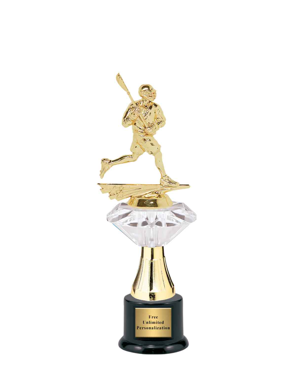 Medium Clear Jewel Riser Lacrosse Trophy