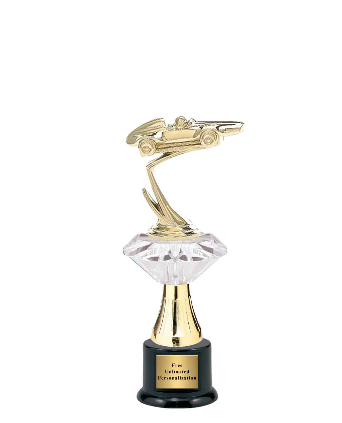 Medium Clear Jewel Riser Pinewood Derby Trophy