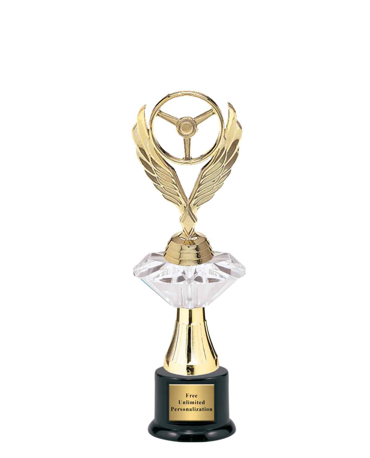 Medium Clear Jewel Riser Racing Trophy