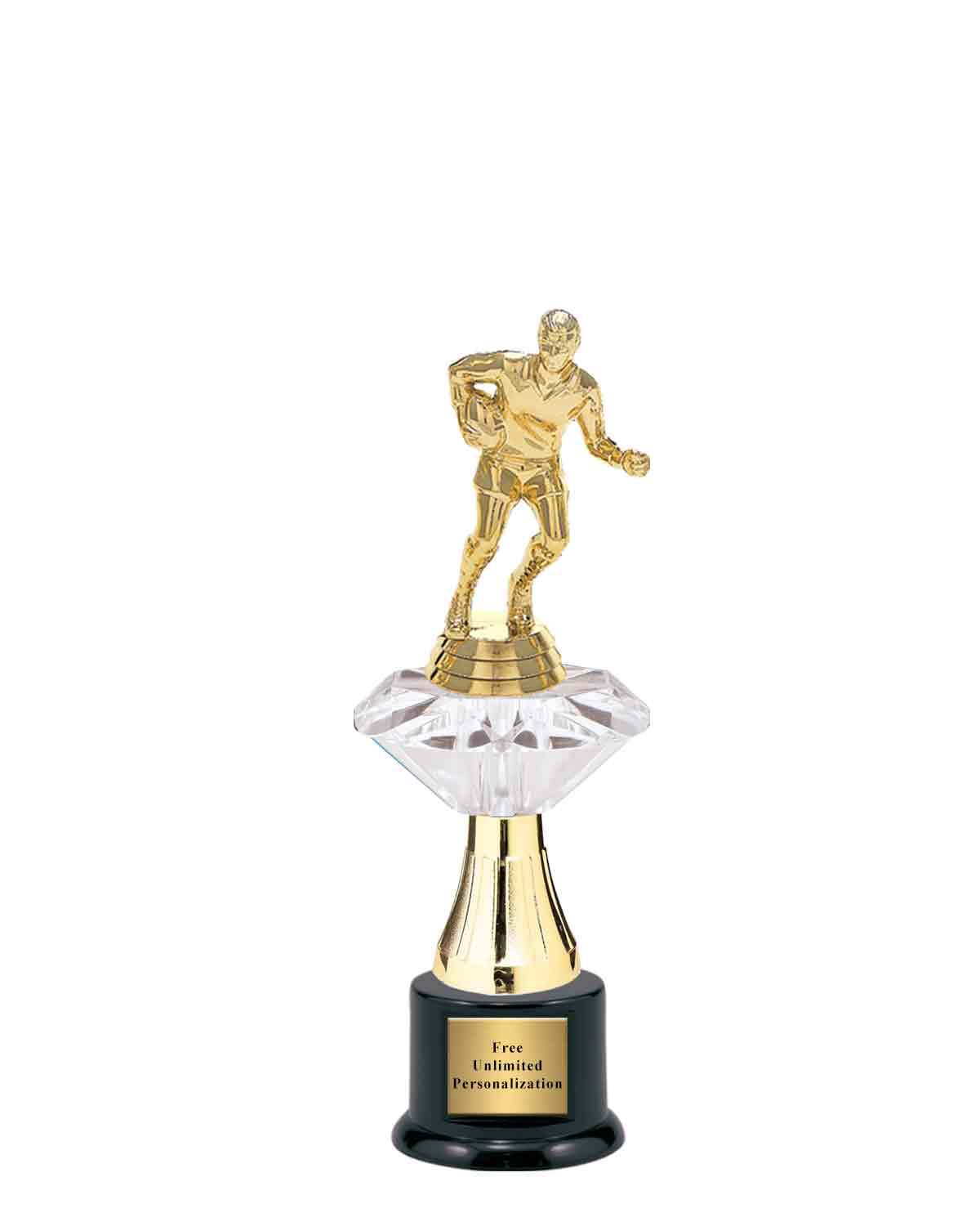 Medium Clear Jewel Riser Rugby Trophy