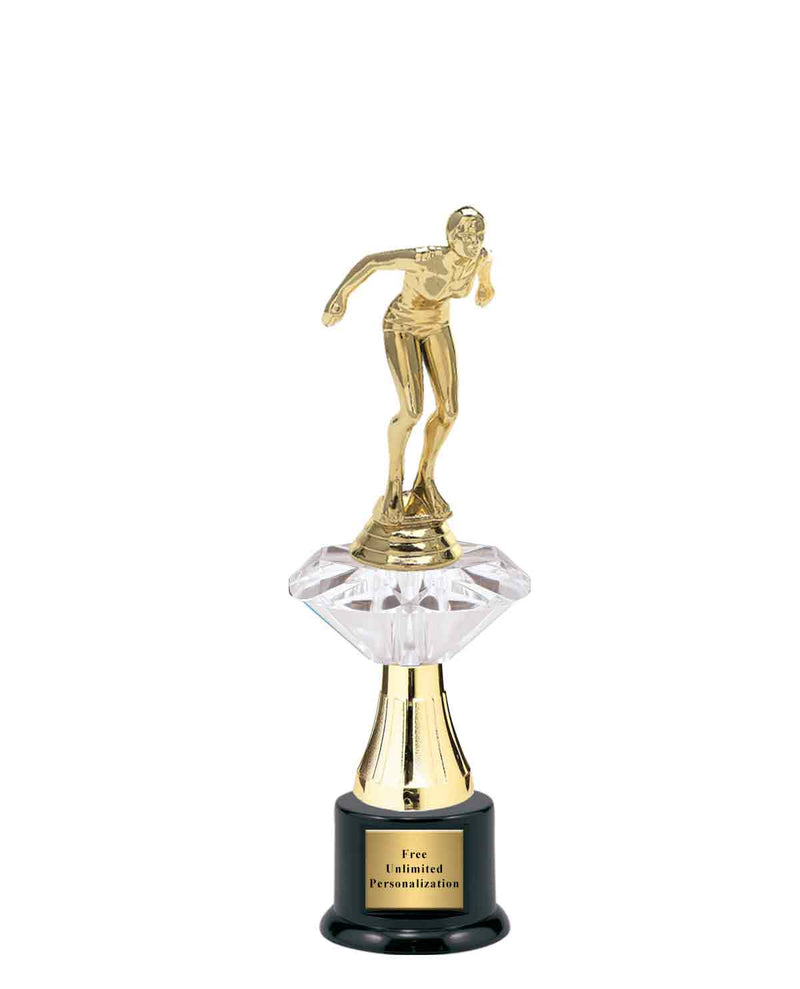 Medium Clear Jewel Riser Swim Trophy