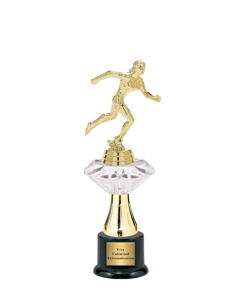 Medium Clear Jewel Riser Track Trophy
