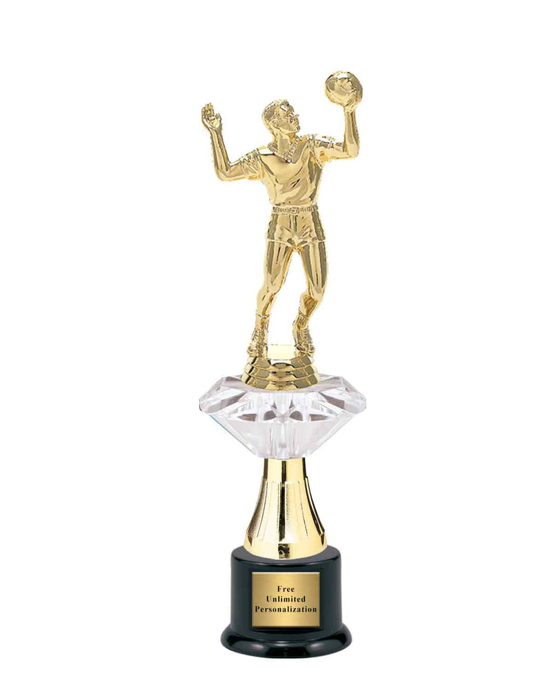 Medium Clear Jewel Riser Volleyball Trophy