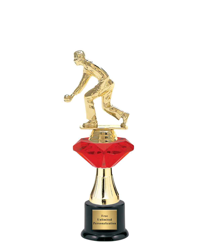 Medium Red Jewel Riser Bocce Trophy