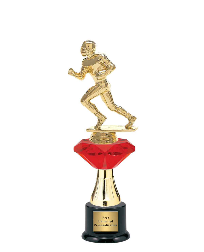 Medium Red Jewel Riser Football Trophy