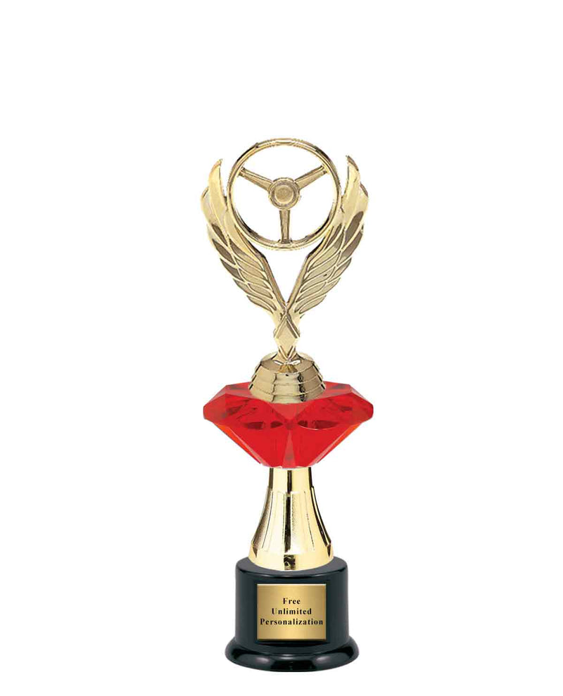 Medium Red Jewel Riser Racing Trophy