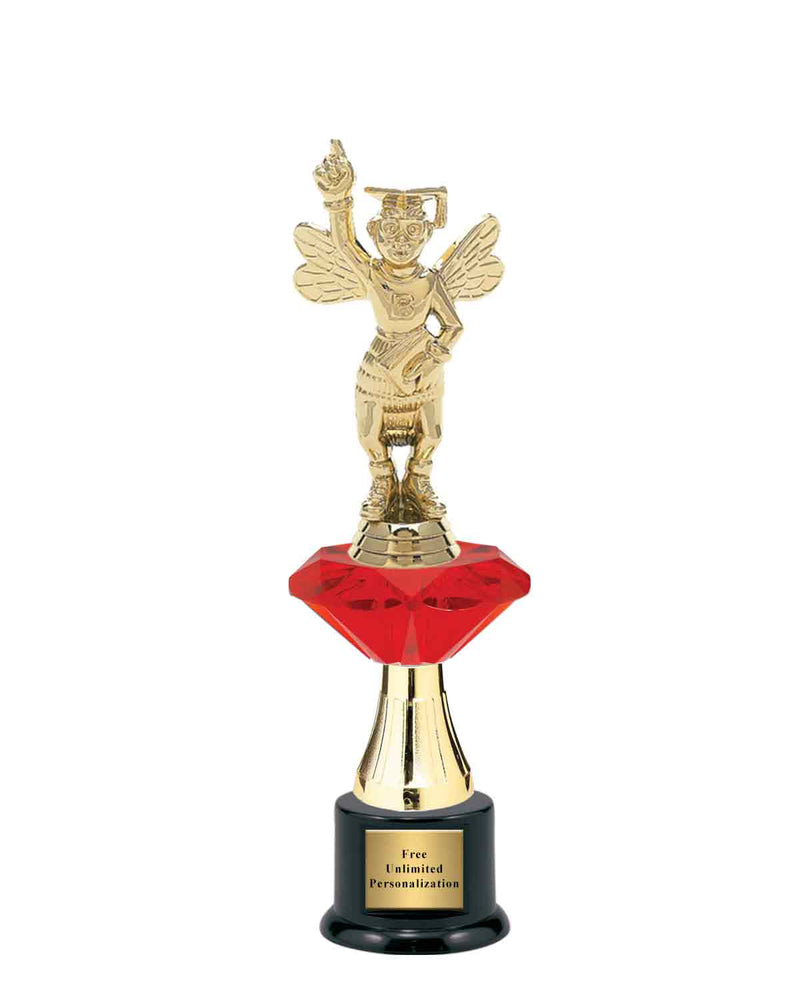 Medium Red Jewel Riser Spelling Bee Trophy