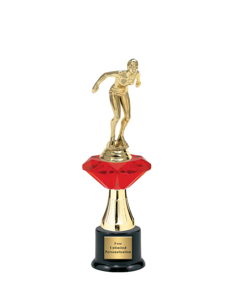 Medium Red Jewel Riser Swim Trophy