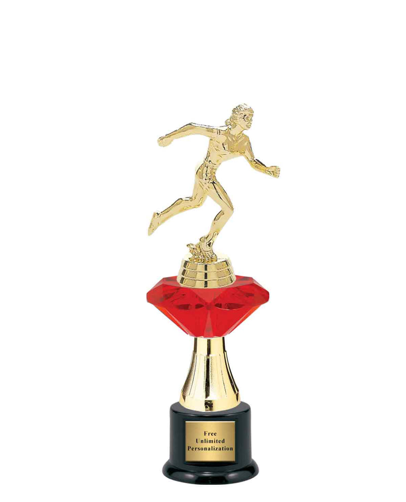 Medium Red Jewel Riser Track Trophy