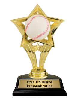 Open Star Baseball Trophy