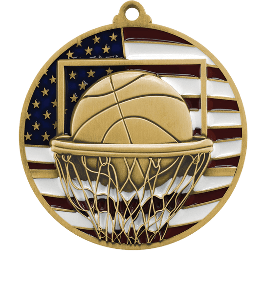 USA Flag Basketball Medal