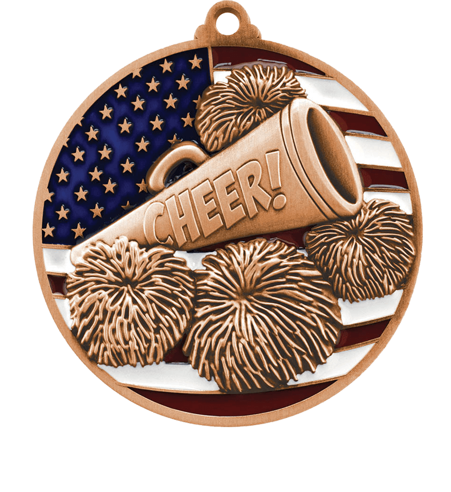 Bronze USA Flag Cheer Medal