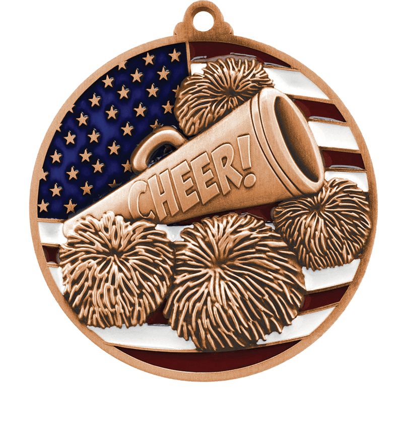 Bronze USA Flag Cheer Medal