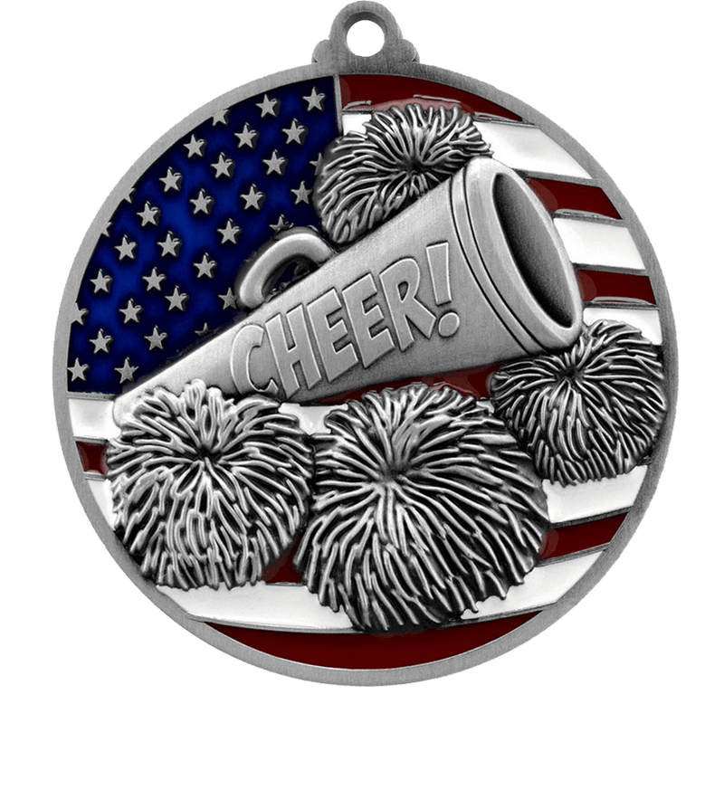 Silver USA Flag Cheer Medal